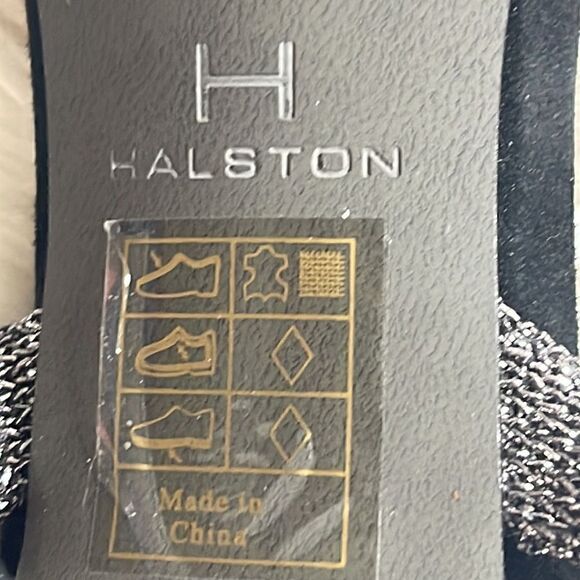 H by Halston Sandals Womens size 6.5 leather Suede  Embellish sling back Mariah - Picture 7 of 8